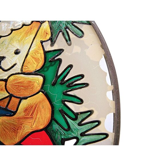 Lot 7 Vintage Mixed Christmas Holiday Acrylic Glass Stained Suncatcher Ornaments - Picture 10 of 11